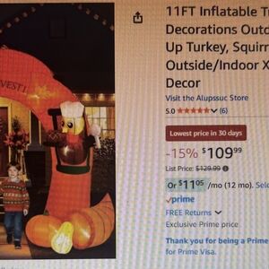 Festive Inflatable Turkey Archway - Red and Orange